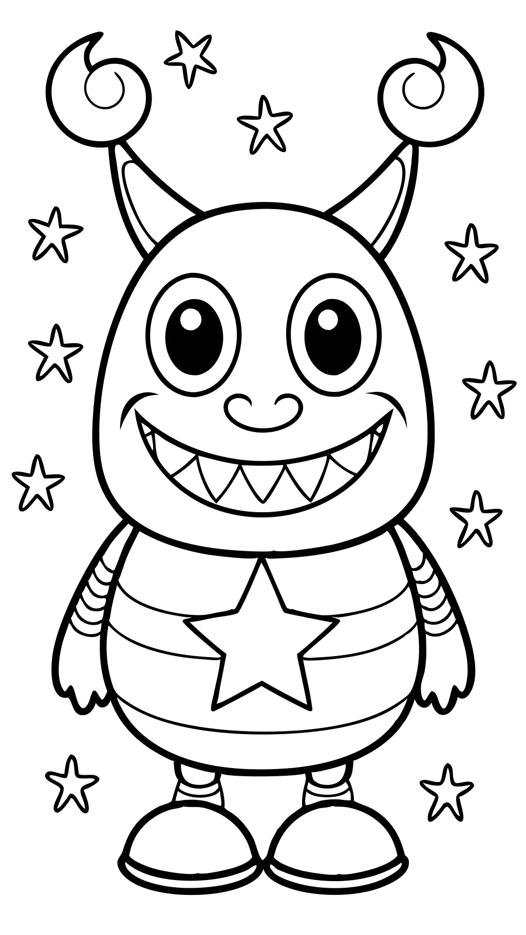 coloring page of a monster